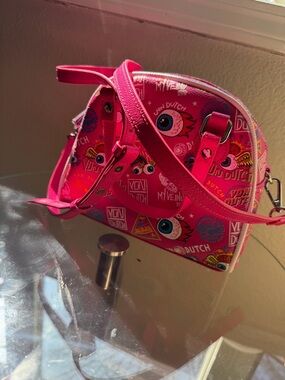 Von Dutch Pink Graphic Crossbody Bag